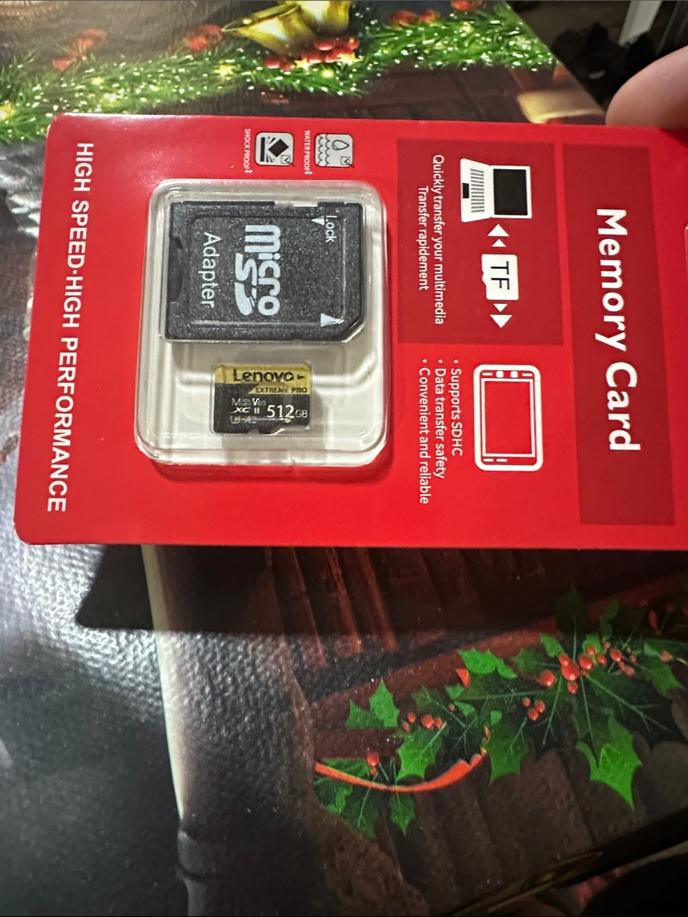 Lenovo Gold and Black 512GB microSD with Adapter